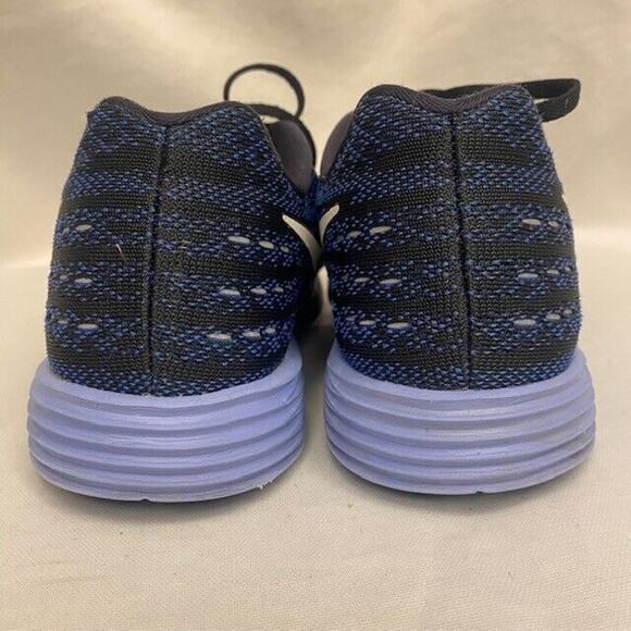 Nike Women's Size 7 Lunar Tempo 2 Athletic Sneaker Shoes Black Blue Pre-Owned - Picture 5 of 8